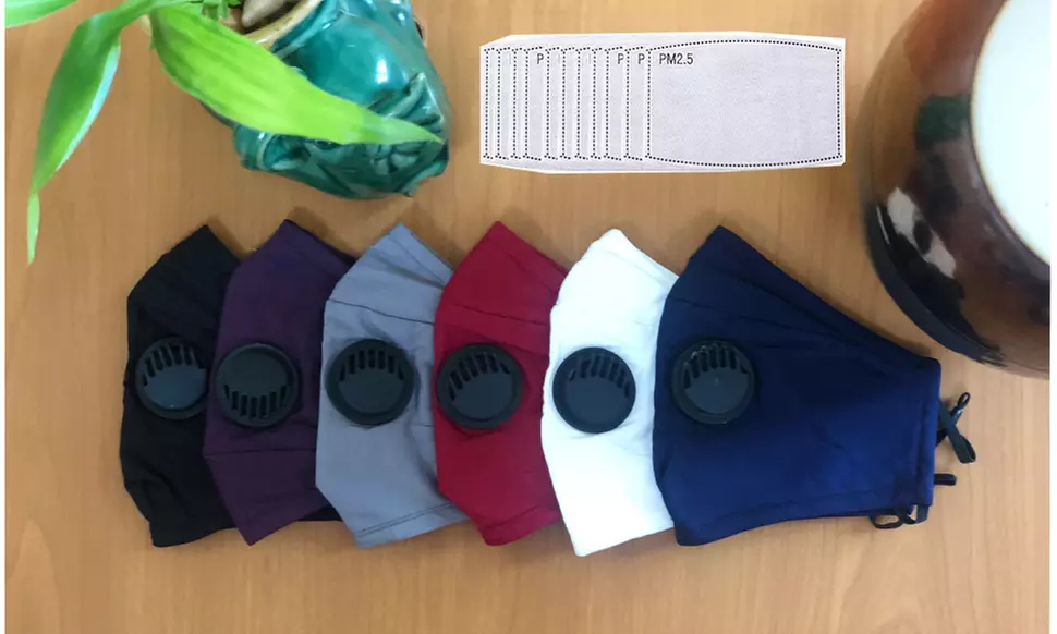 3-Pack Cotton Washable Face Masks with Extra Filters and Adjustable Strap - Primary Image