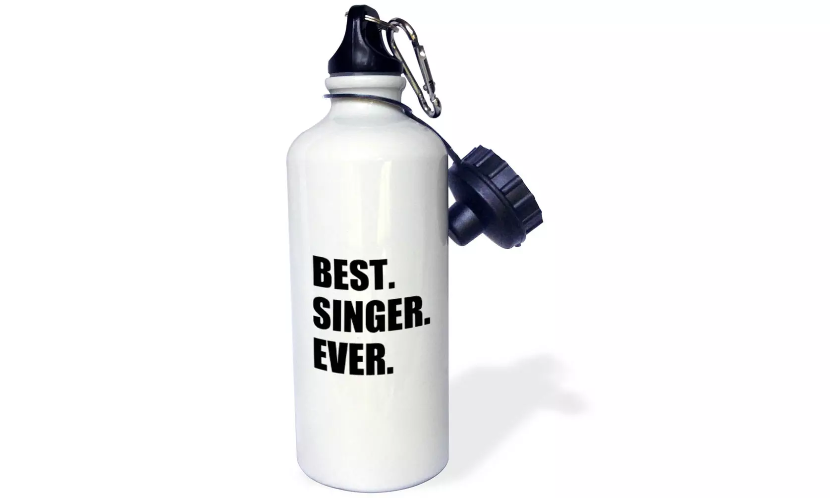 Water Bottle Best Singer Ever, fun gift for singing appreciation, black text - Second Medium