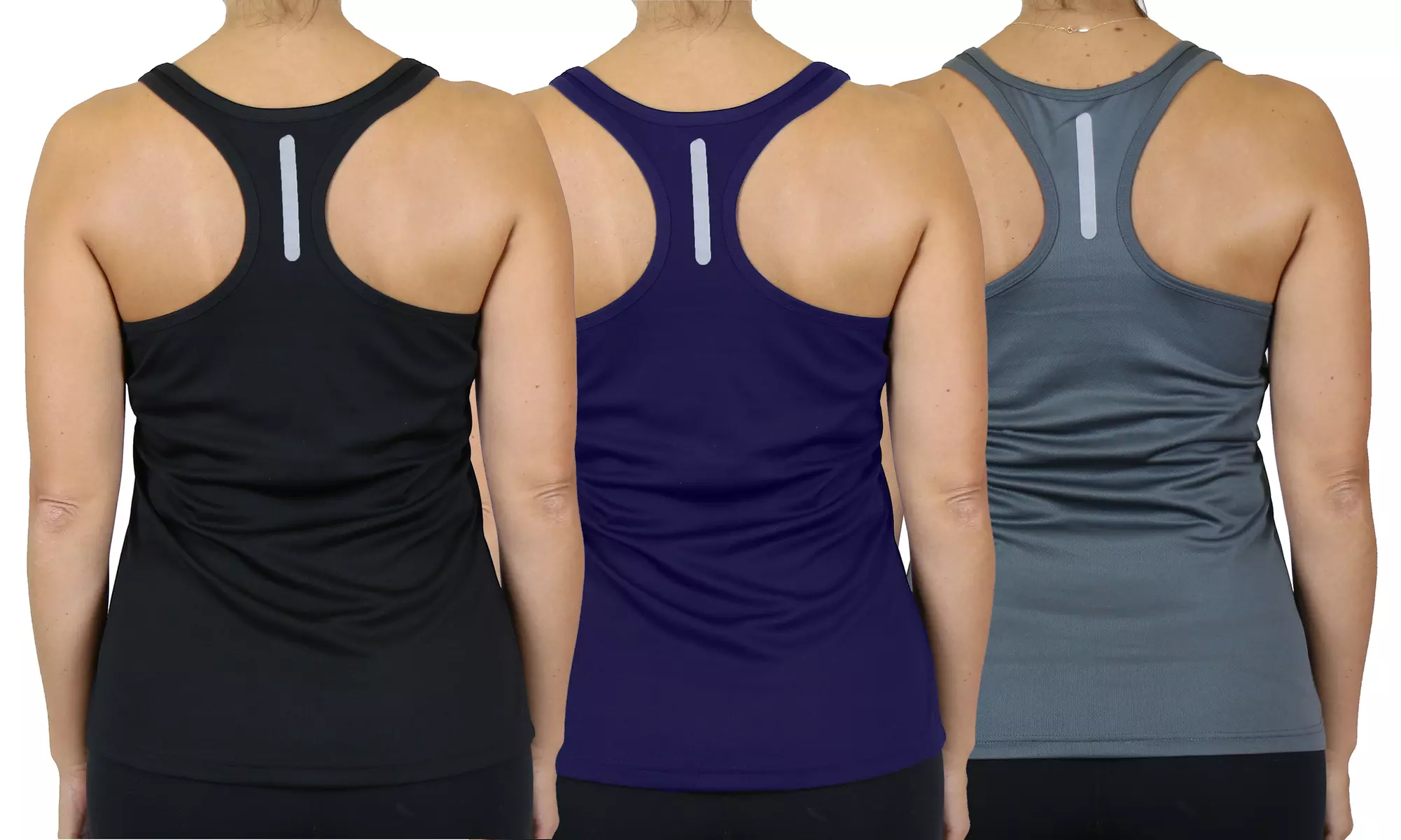 3-Pack Galaxy By Harvic Women's Moisture-Wicking Racerback Tanks (S-3XL)