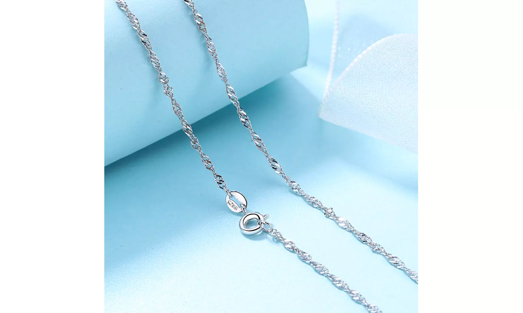 Sterling Silver Plated Wave Chain - Primary Image