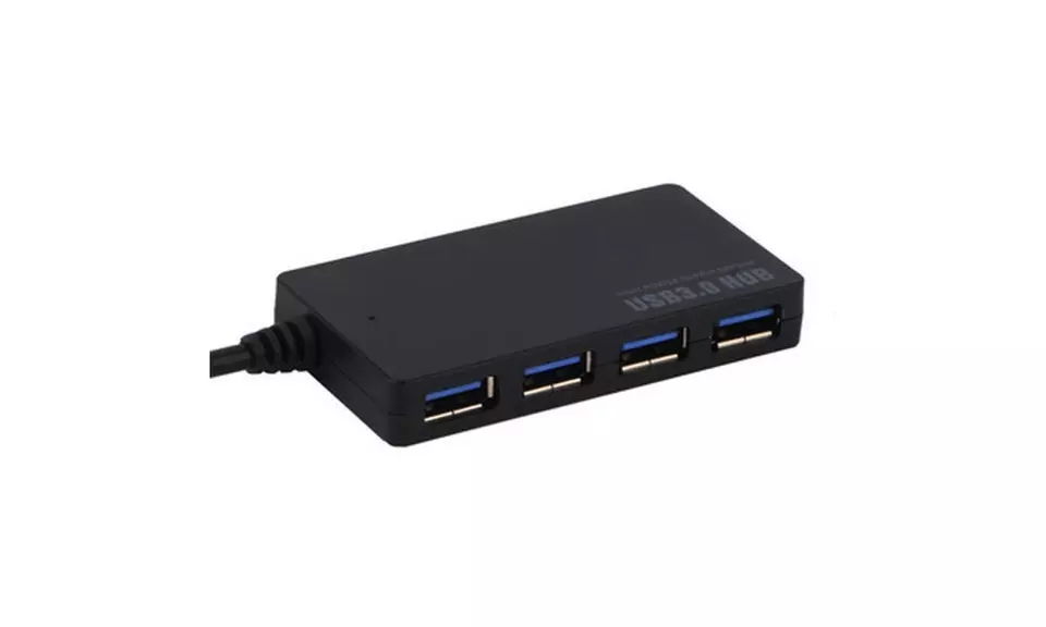 4-Port USB 3.0 Hub 5Gbps Portable for PC Mac Laptop Notebook Desktop Compact - Primary Image