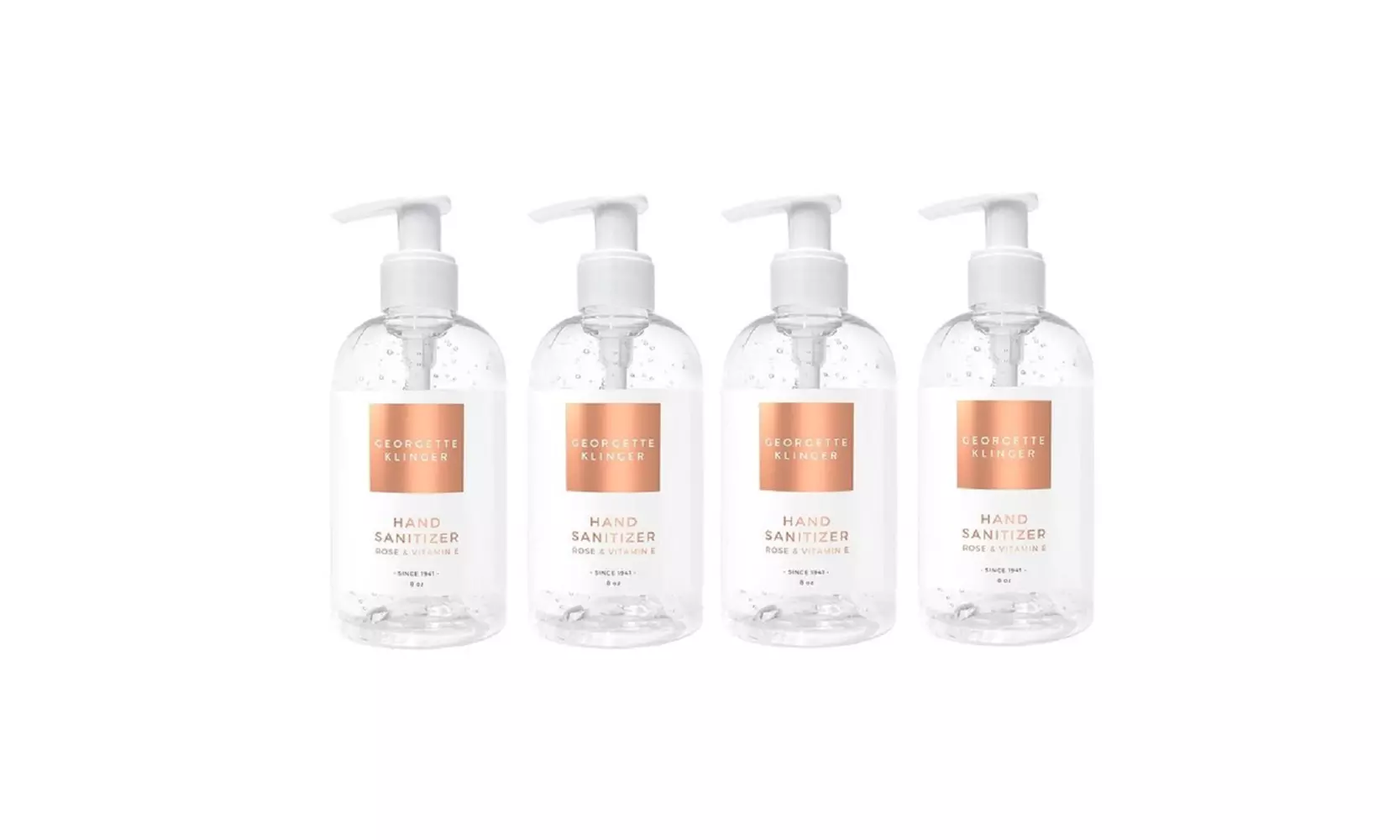 4 Pack Hand Sanitizer with Rose & Vitamin E 8oz (70% Ethyl Alcohol) - Primary Image
