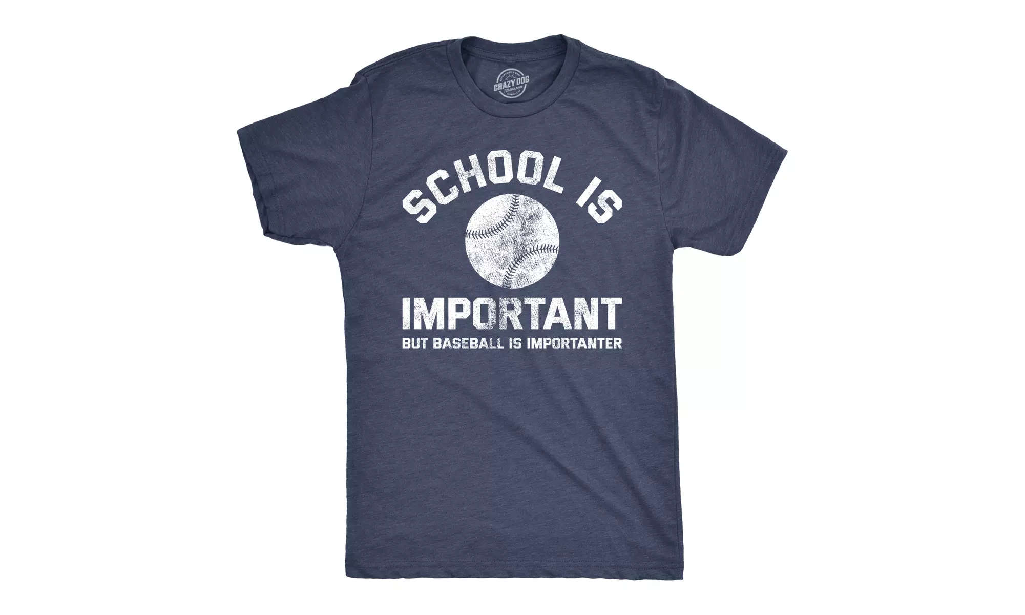 Mens School Is Important But Baseball Is Importanter Tshirt Funny Sports Tee - Primary Image