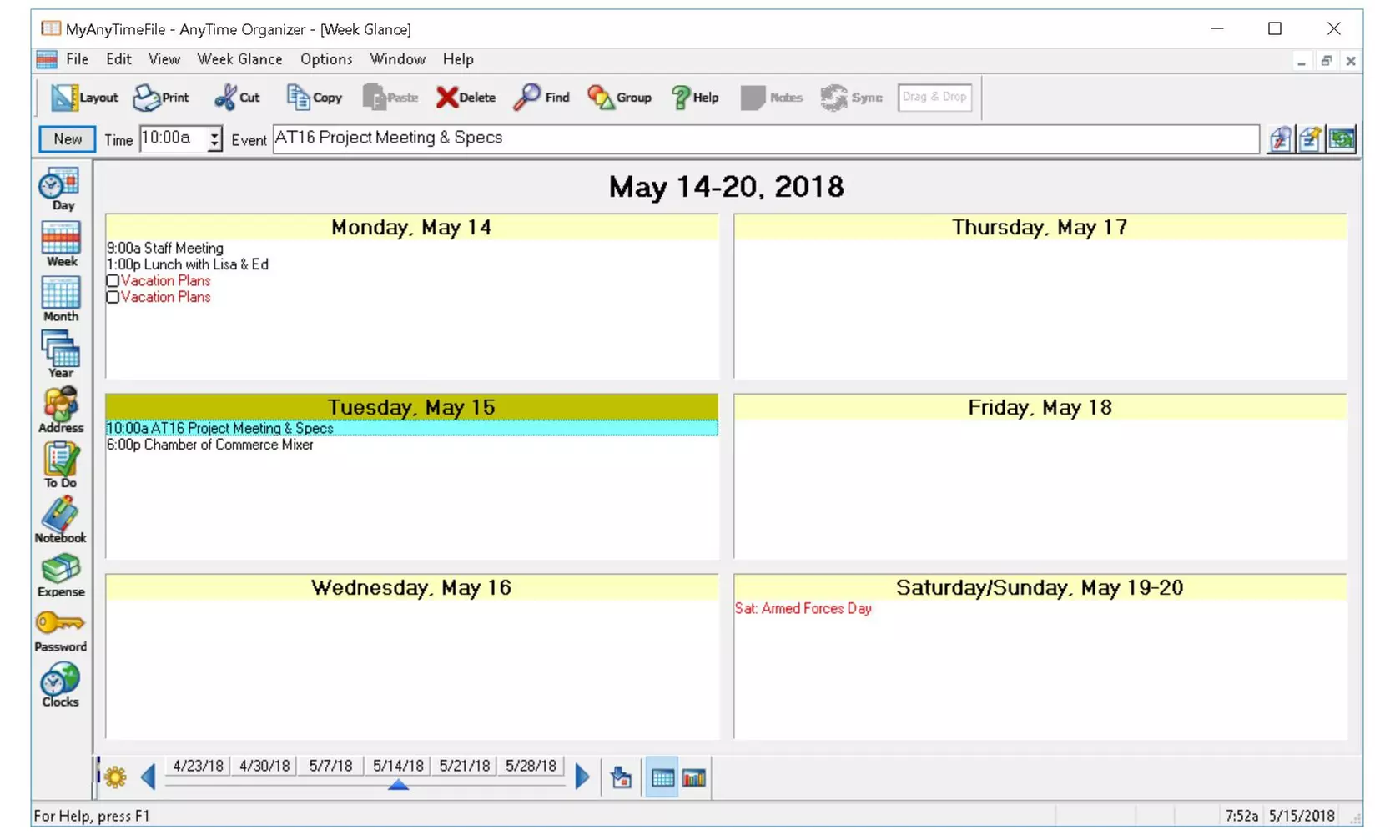 AnyTime Organizer - Second Medium