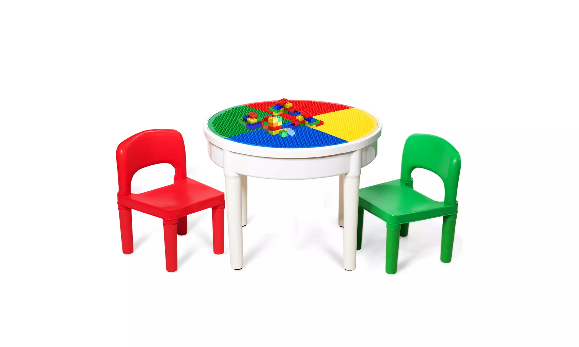 Costway 3 In 1 Kids Activity Table Set Water Craft Building Brick Table - Primary Image