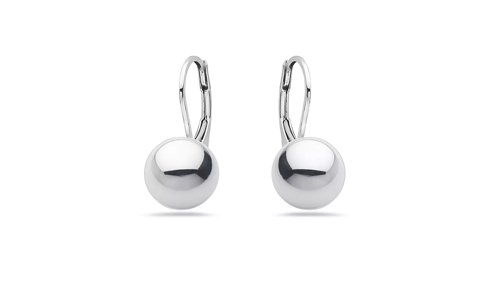 Sterling silver Lever back Ball drop earrings ( Multiple sizes )