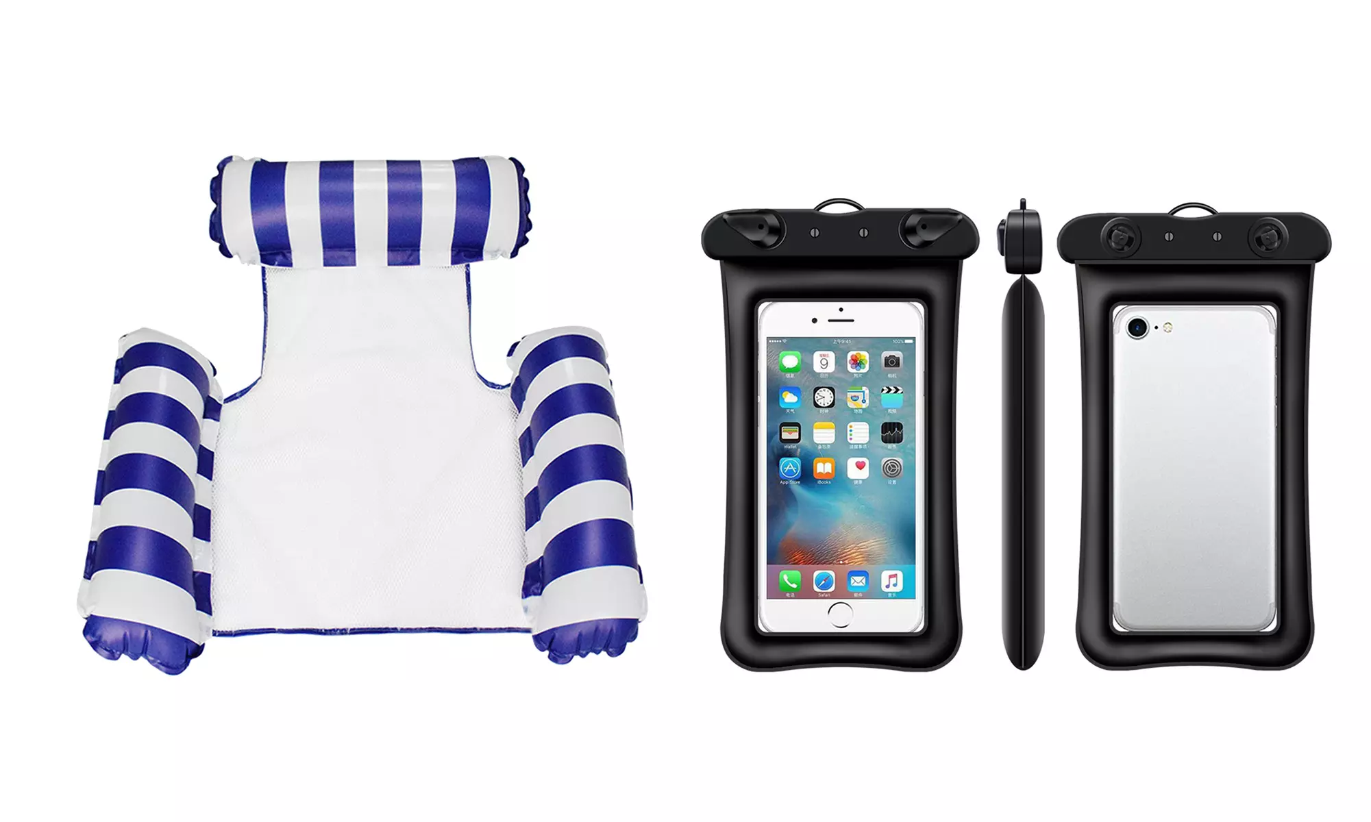 Pool Chair Lounge Inflatable Water Pool Chairs Float and Waterproof Phone Case - Second Medium