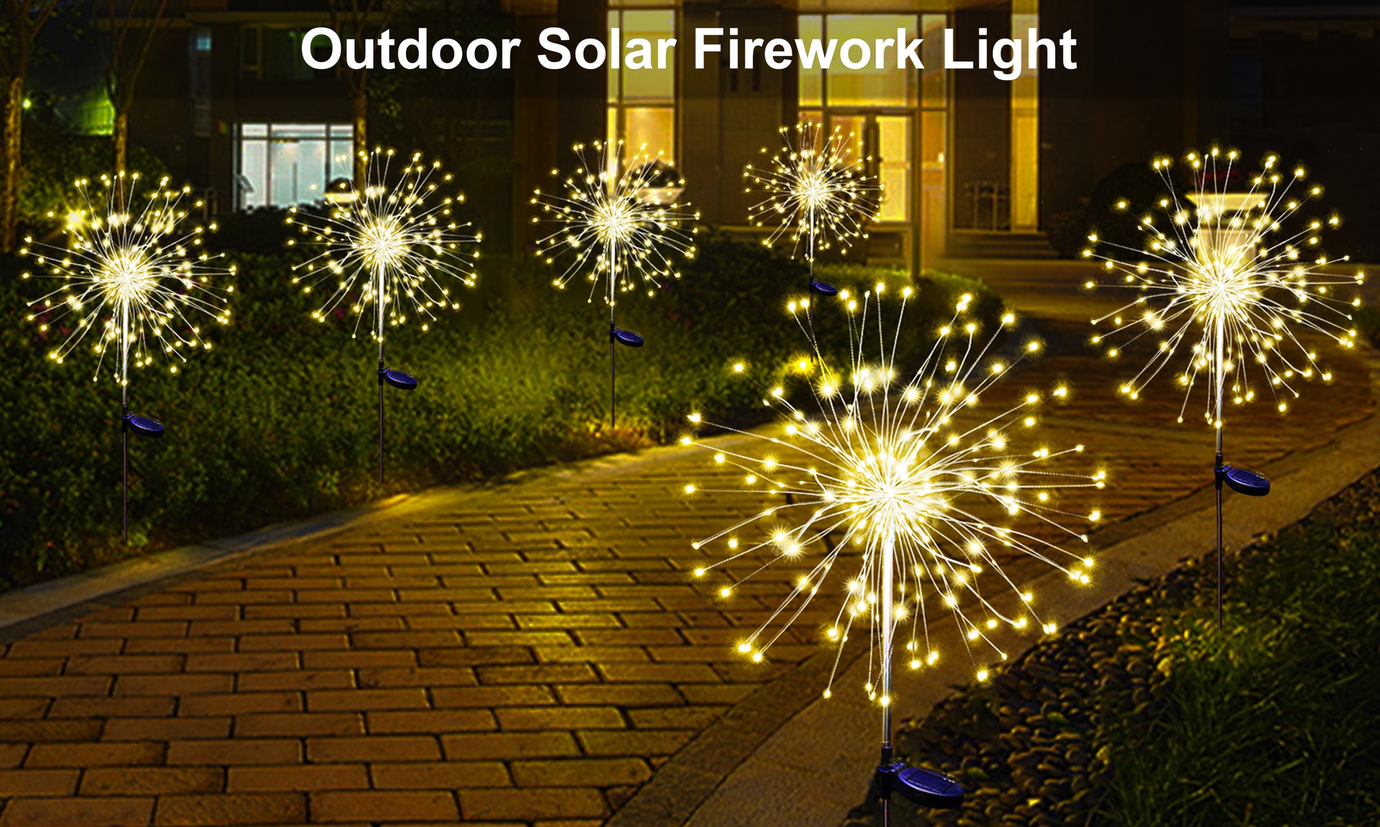 Up to Six Packs of Solar 120LED Firework Lights for Christmas Decorations