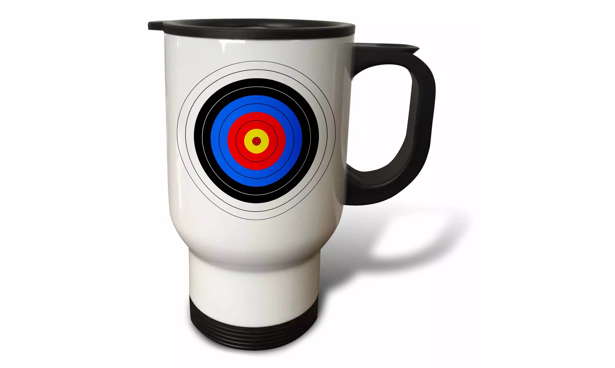 Travel Mug Target with red yellow black white and blue rings - archery, goal, - Second Medium
