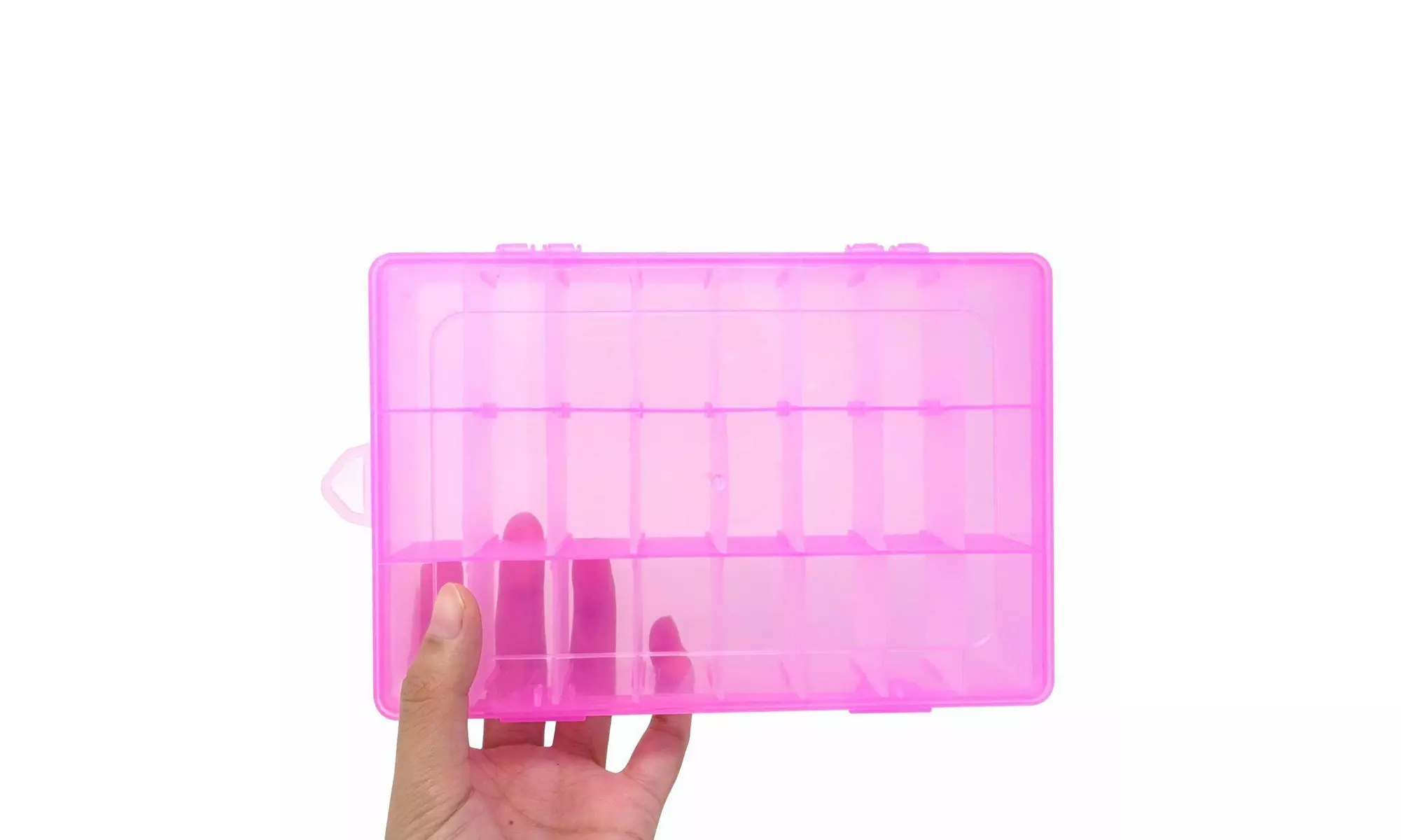 2-Pack 24 Grids Plastic Storage Box Jewelry Earring Tool Containers Organizer