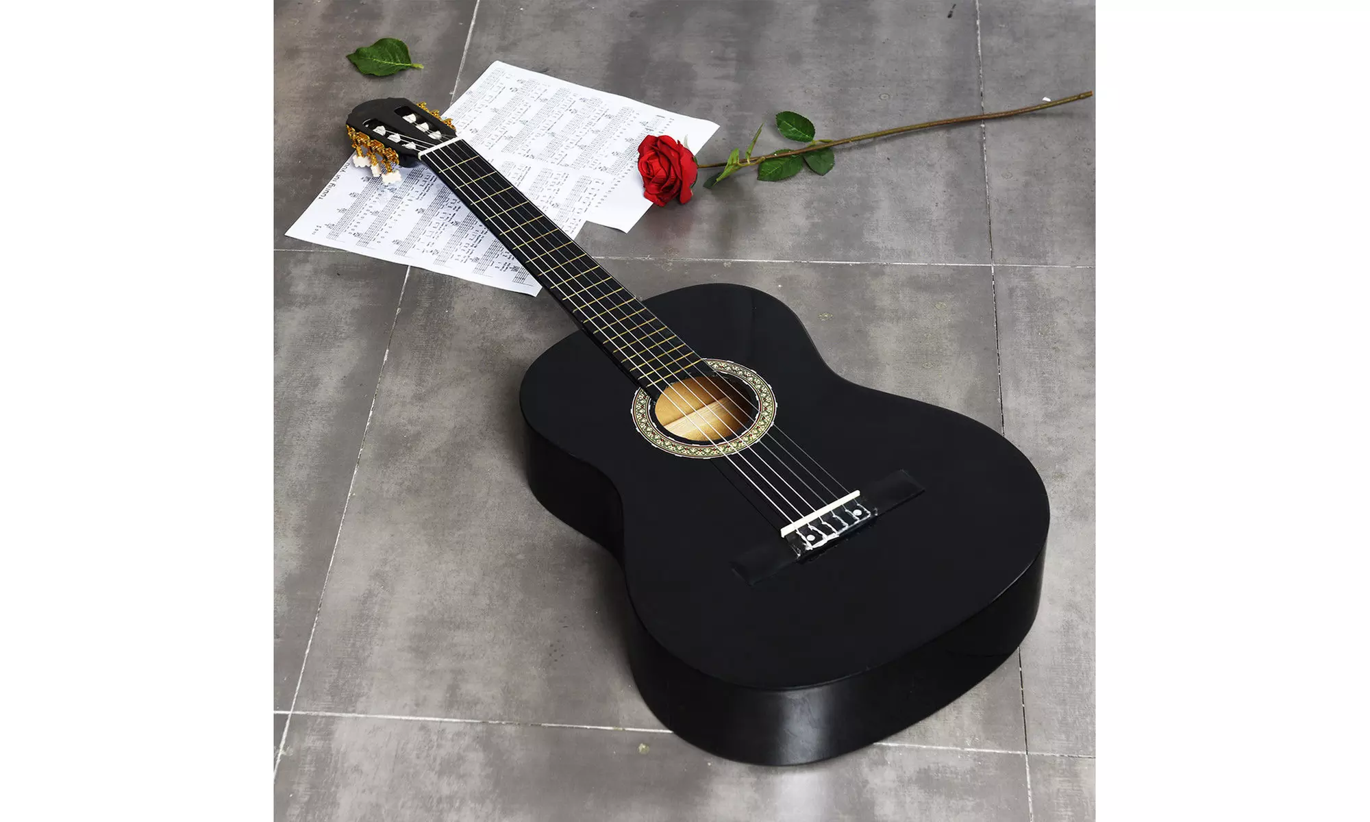 Sonart 39" Full Size Classical Guitar 6 String w/Bag Pick Strings Cleaning Cloth - Primary Image