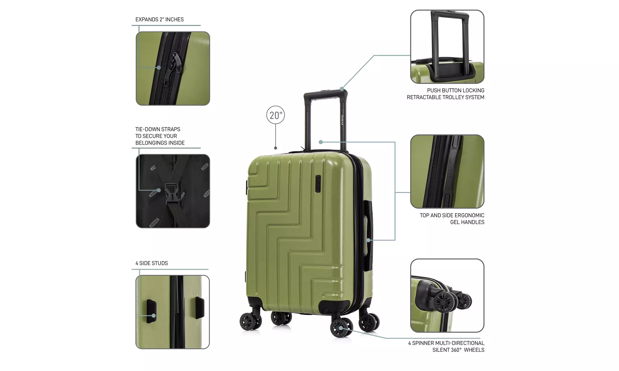 DUKAP Zahav Lightweight Hardside Spinner Luggage