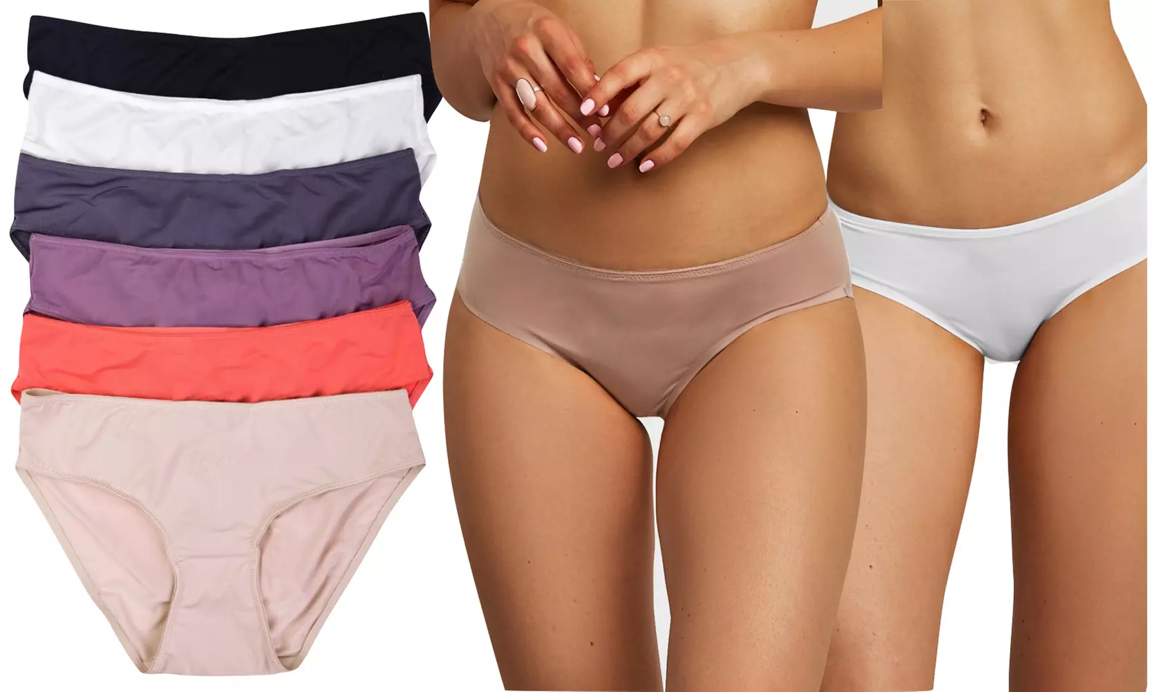 Ever Basic Seamless Mid-Rise Bikinis (6-Pack) - Second Medium