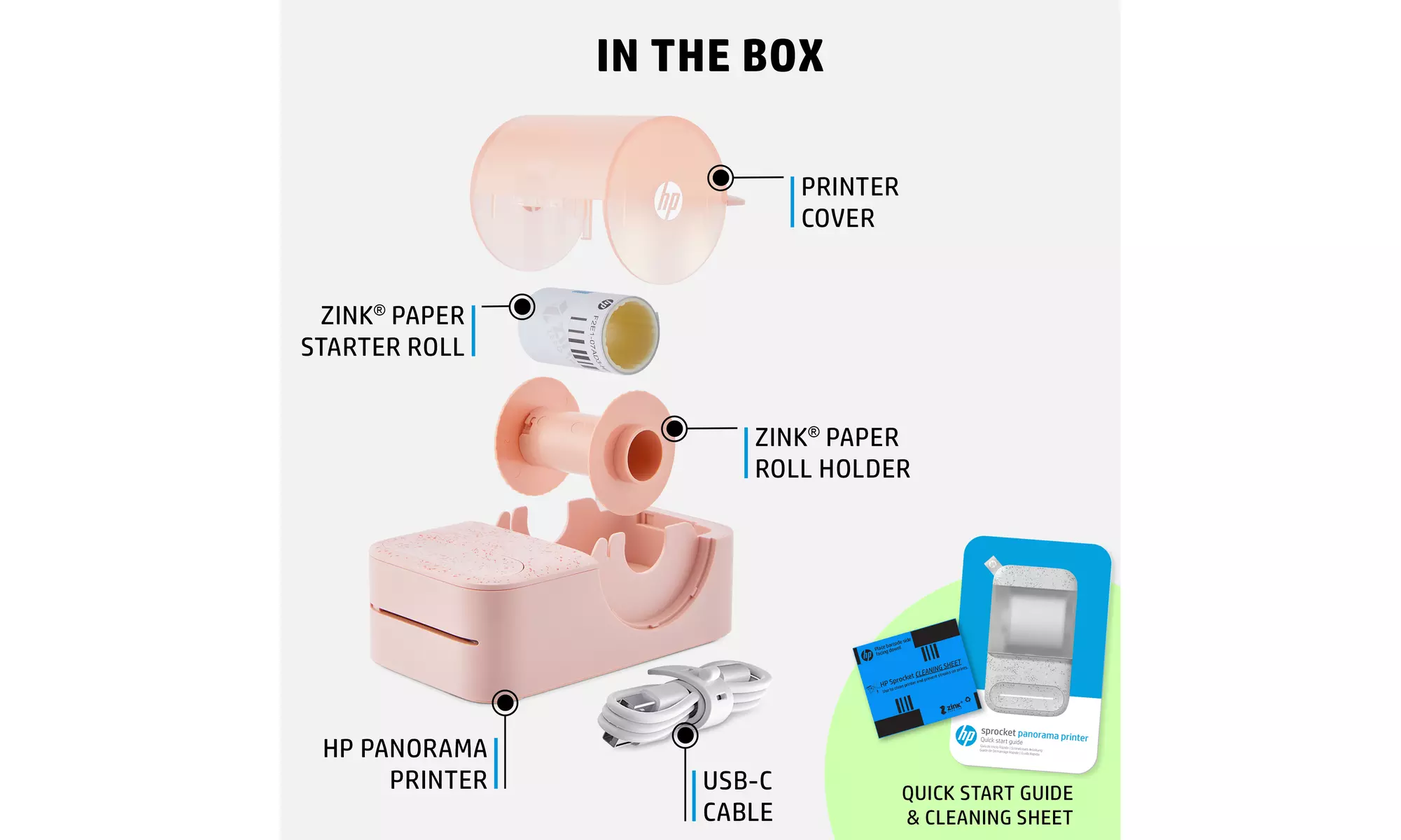 HP Sprocket Panorama Portable Instant Label Printer & Photo Printer 2"x 0.5"- 9"