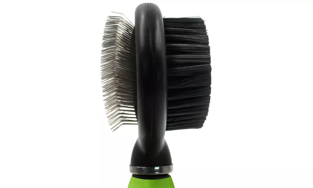 Pet Life Flex Series 2-in-1 Dual-Sided Slicker and Bristle Grooming Pet Brush - Primary Image
