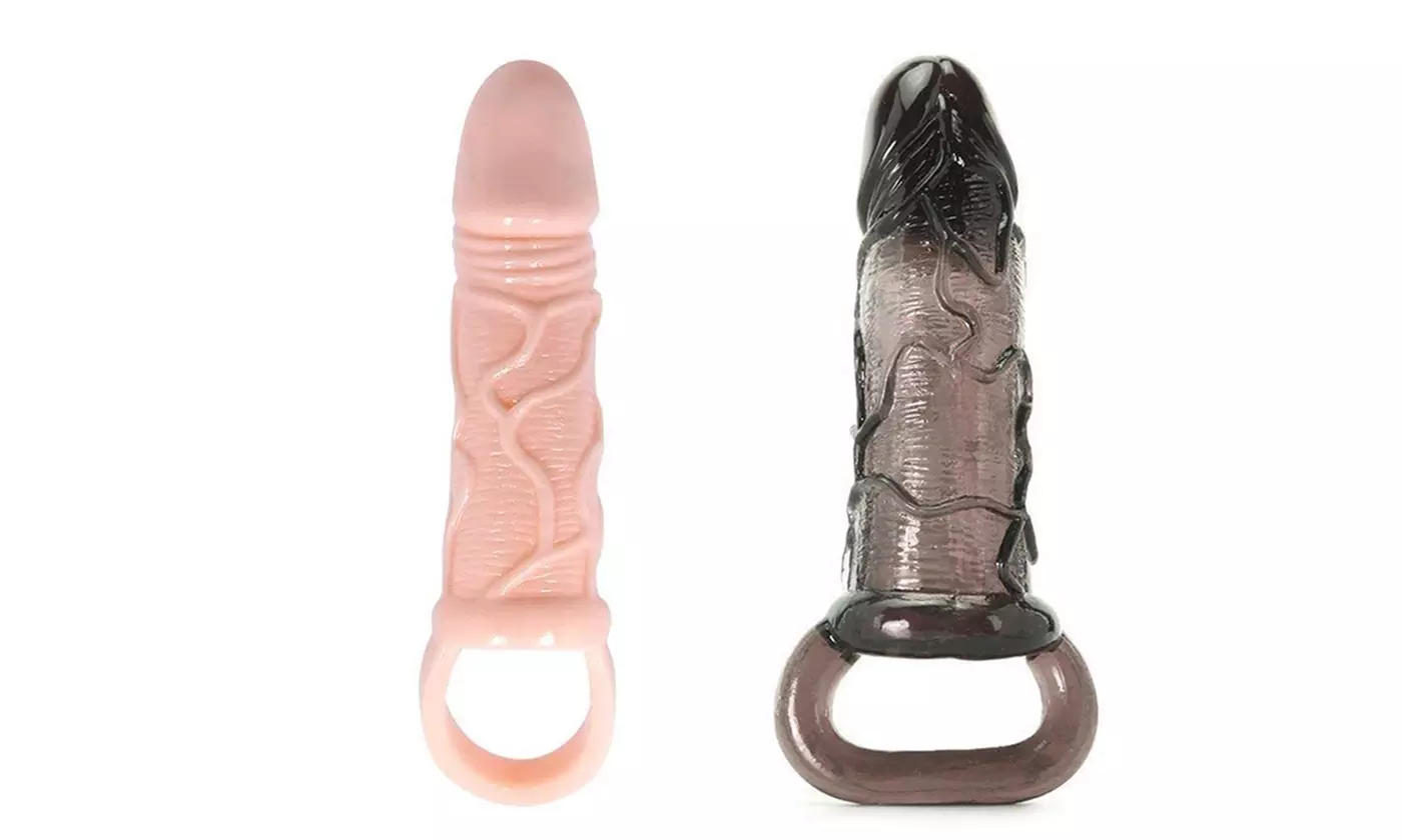 Penis Extension Sleeve Vibrating Thick Girth Enhancer Enlarger  - Primary Image