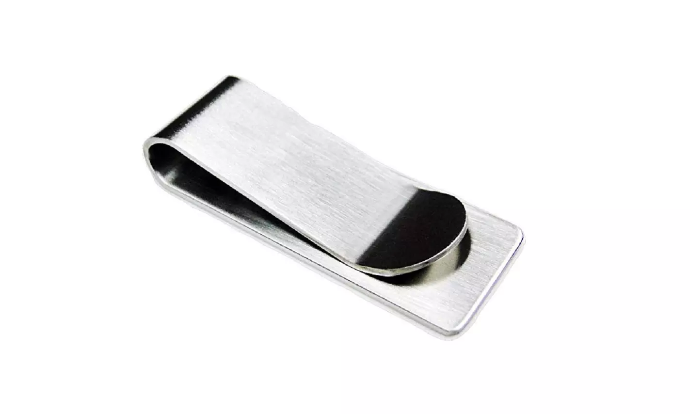Stainless Steel Money Clip-Sleek Silver Wallet & Credit Card Pocket Holder