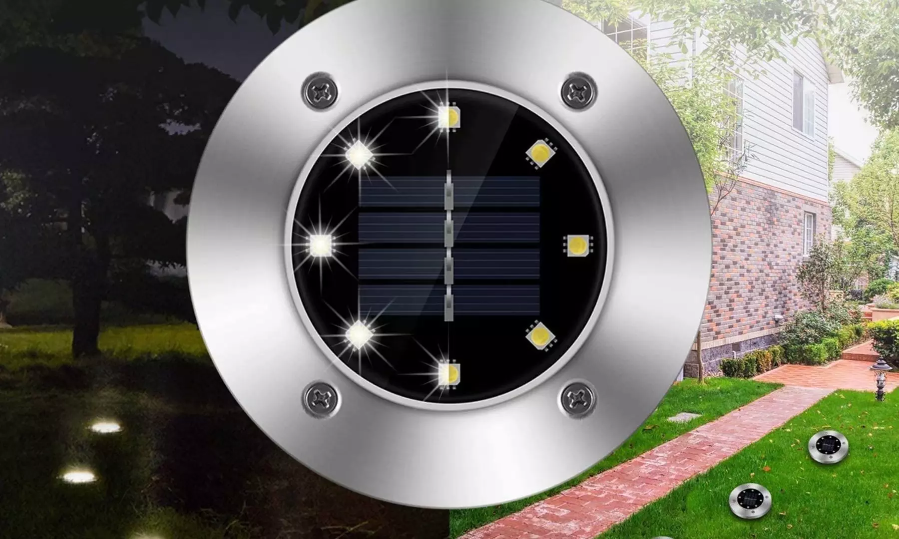 8-Pack Solar LED Outdoor Garden Ground Landscape Lights