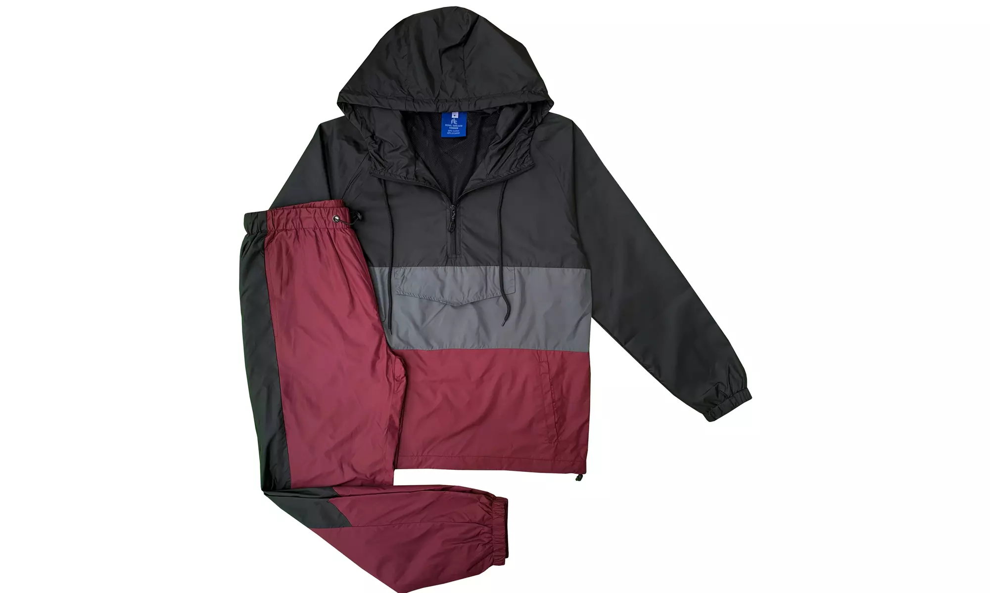 Men's 2-Piece light weight Windbreaker Suit Sauna GYM Set with Mesh Lining 