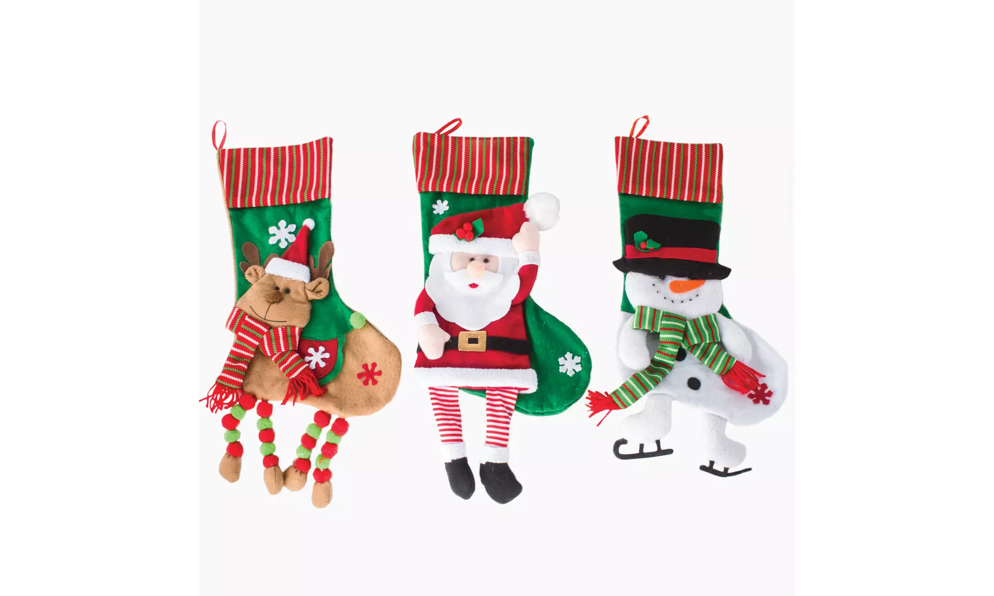 3 Piece Christmas Stockings - 3D