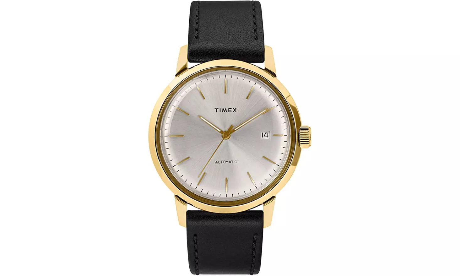 Timex Marlin 40mm Automatic Black Leather Strap Men's Watch TW2T64900 - Primary Image