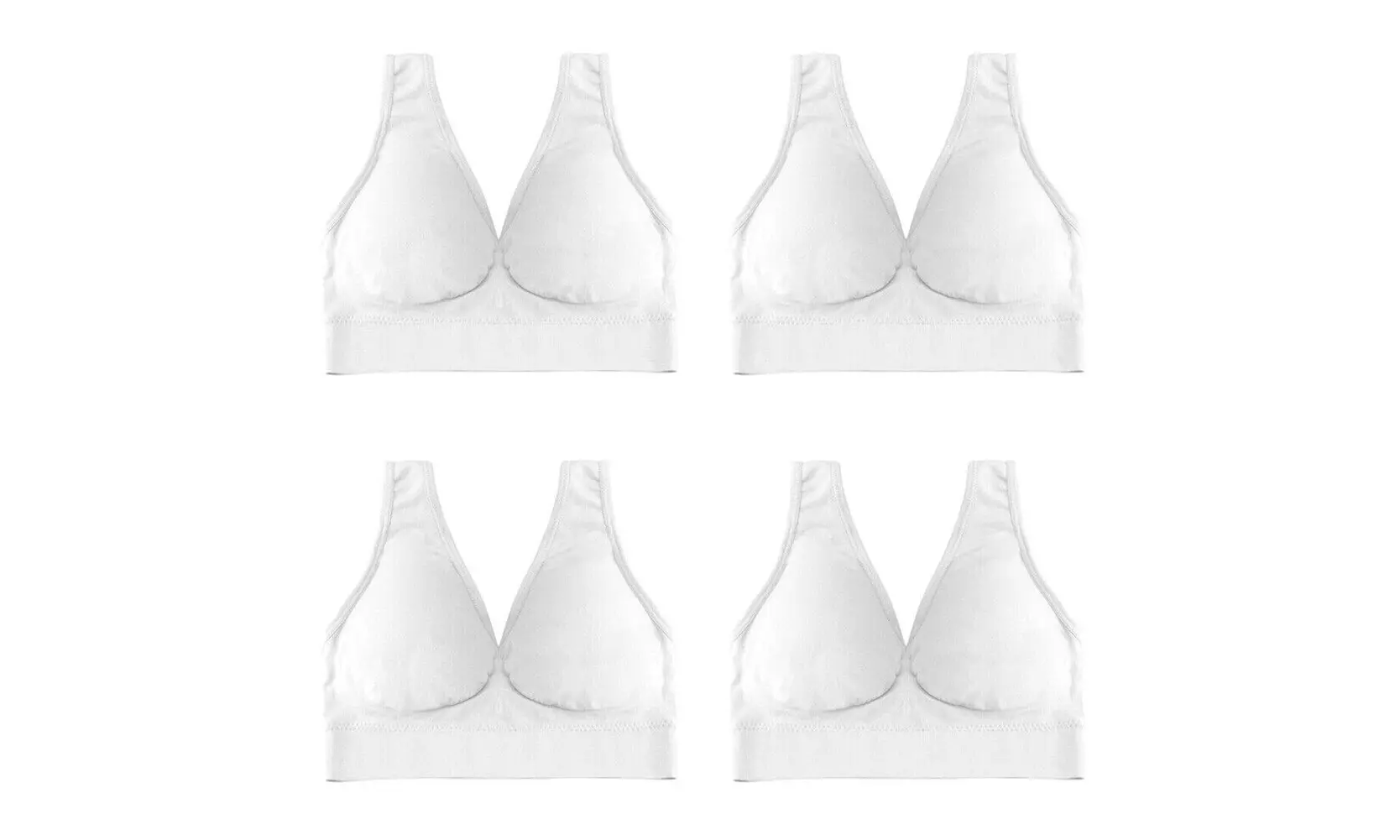US 2-4 Pack Women's Padded Sports Bra High Impact Seamless Bralette Plus Size