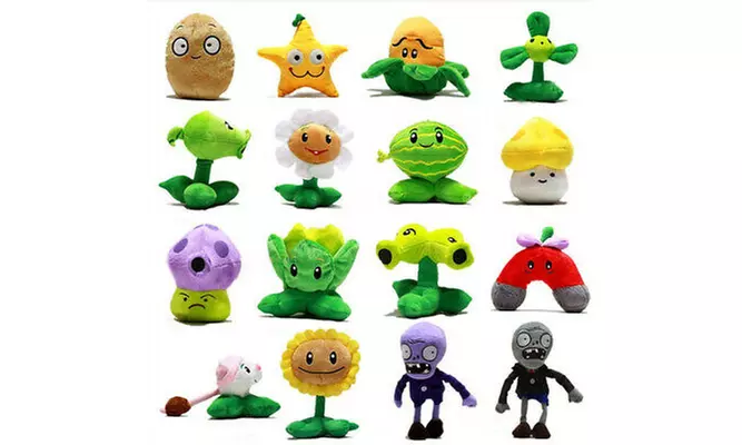 Plants Vs. Zombies Chomper Shooter Zombie 15-20cm PVZ Figure Soft Plush Kid Toys - Primary Image