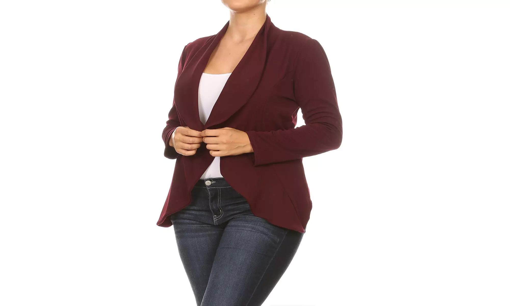 MOA Collection Womens Open Front Blazer with Plus Size