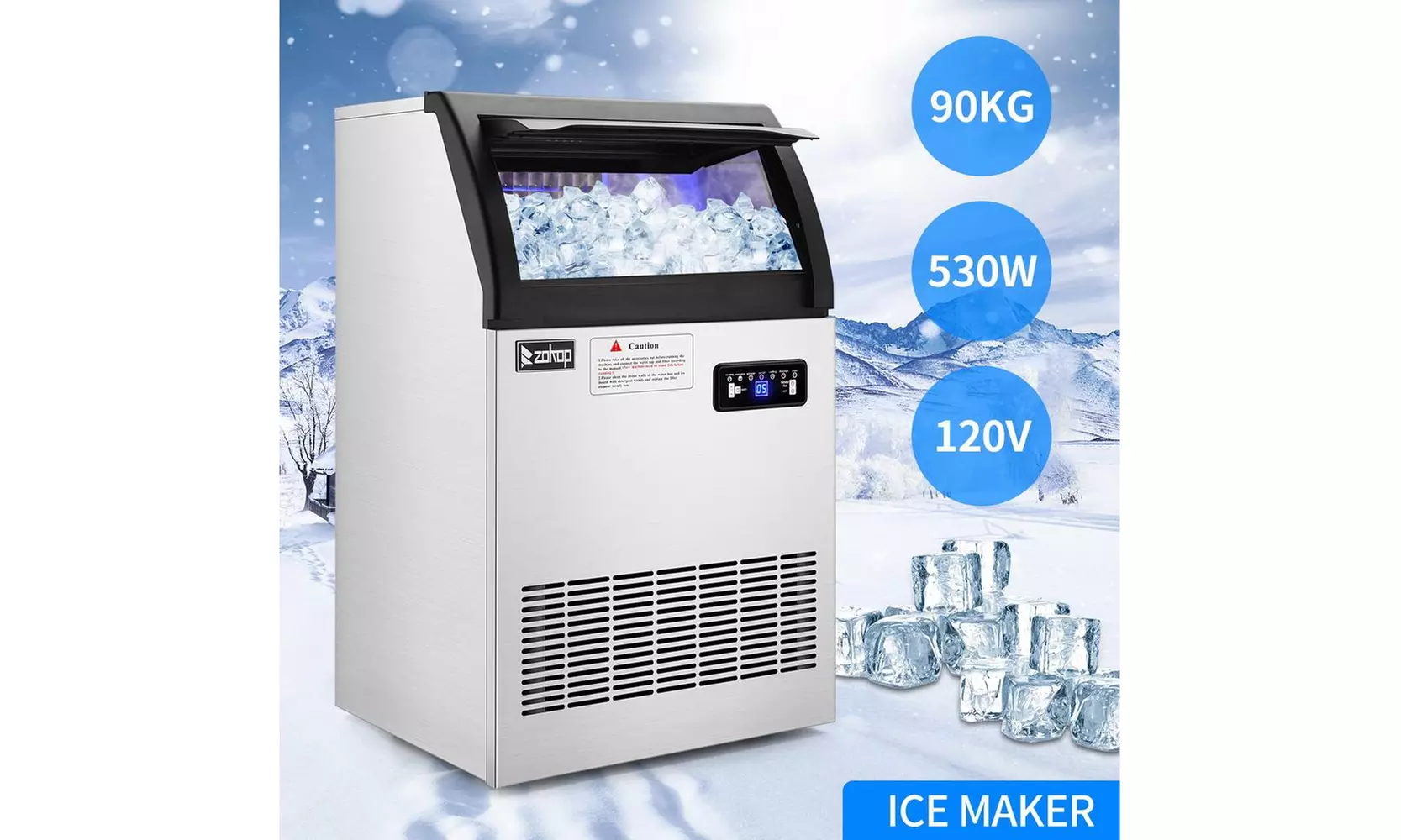 120V Commercial Ice Maker 200lbs/24h - Primary Image