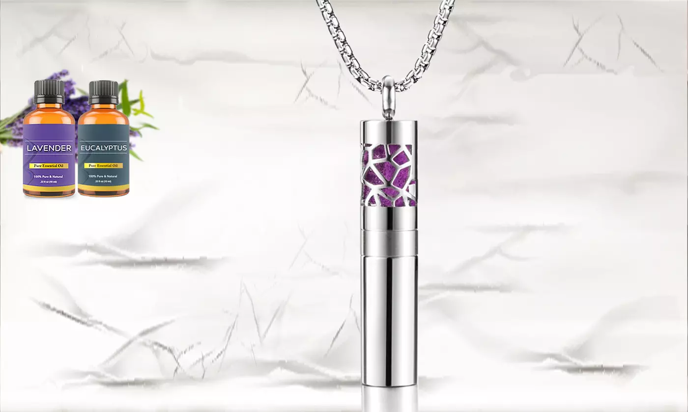 Aromatherapy Pearl Chain Pendant Necklace with 2 Optional Essential Oils - Second Medium