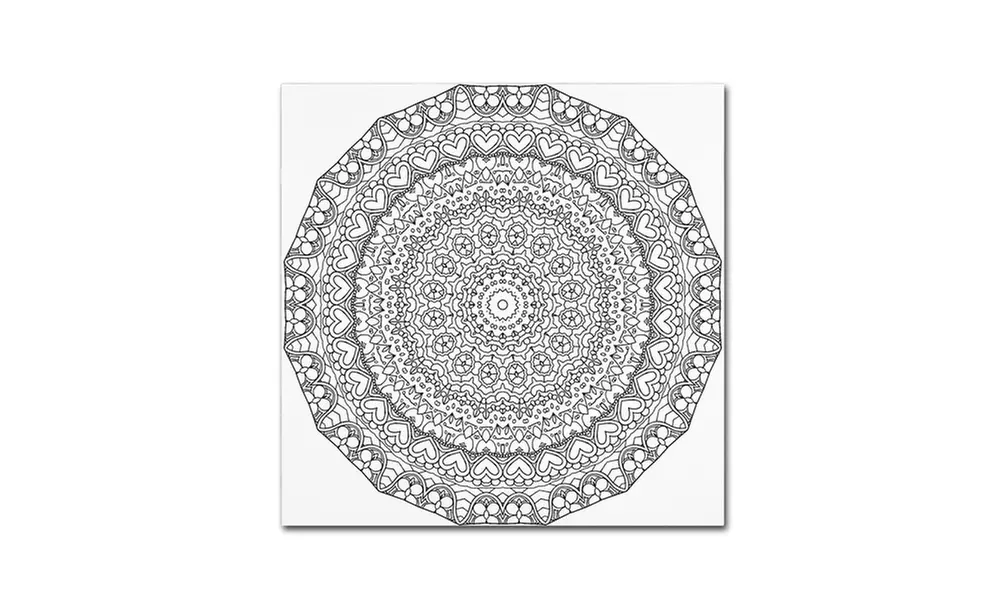 Kathy G. Ahrens 'Hearts Mandala' Canvas Art - Second Medium
