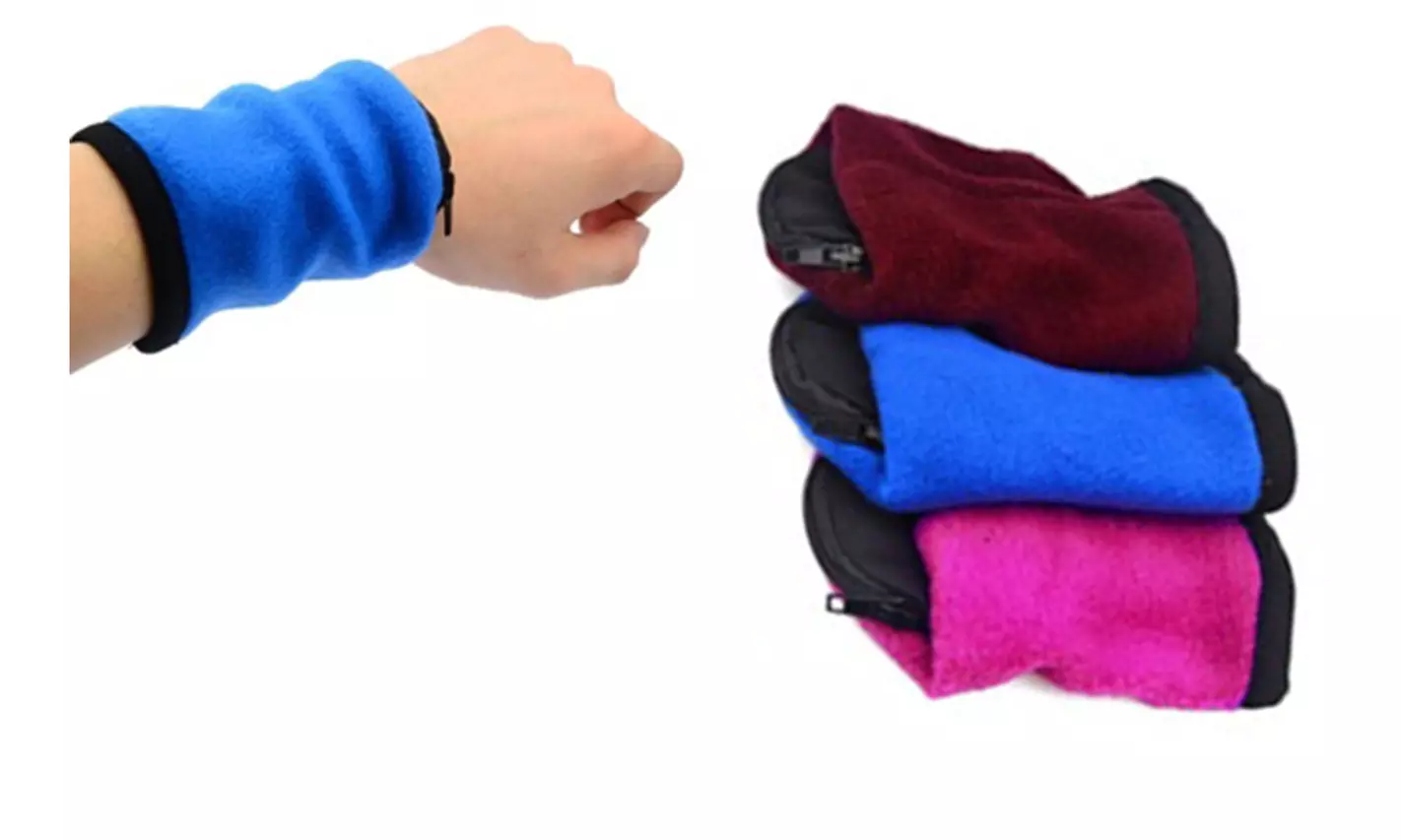 Sport Gym Arm Fleece Running Money ID Card Keys Wrist Wallets - Second Medium