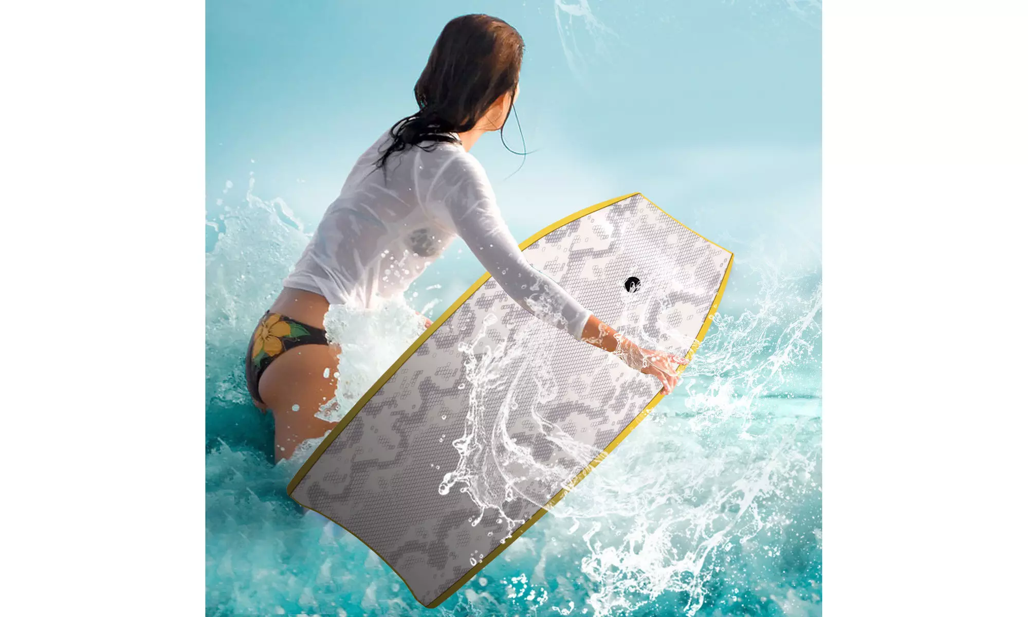 42'' Lightweight Super Bodyboard Surfing W/Leash IXPE Deck EPS Core Boarding