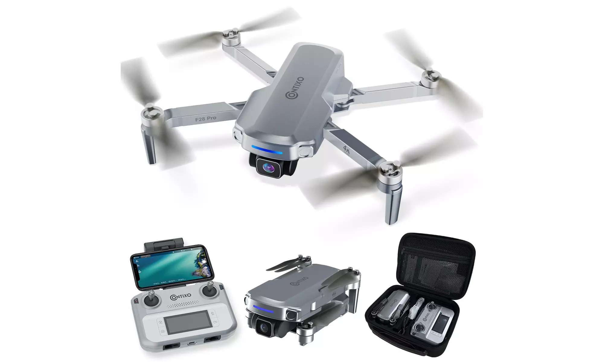 Contixo F28 Pro 4K Camera Drone - FHD Video Drone with GPS Control Selfie Mode - Primary Image