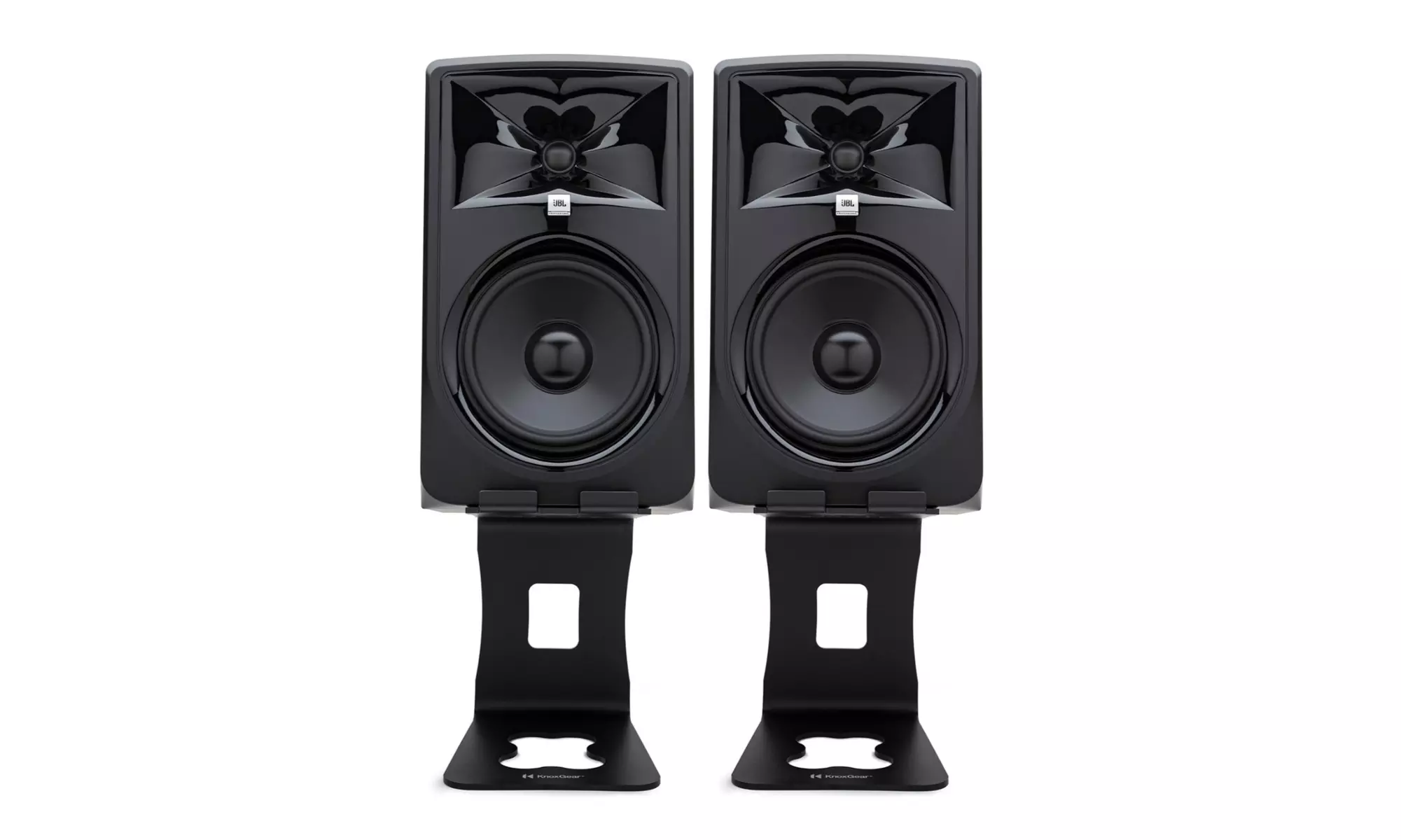 JBL 308P MKII Powered 8-Inch Two-Way Studio Monitor (Pair) Bundle with Stands - Primary Image