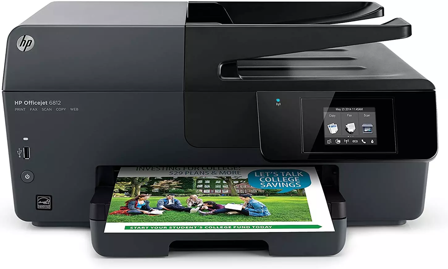 HP Officejet 6812e-All-in-One Inkjet Printer (Black) - Primary Image