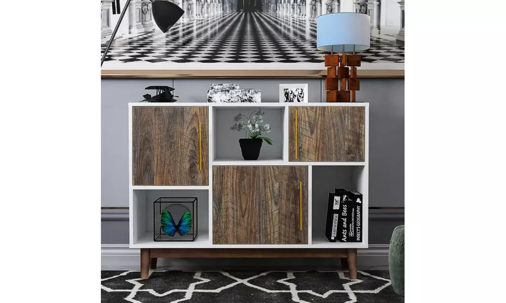 Multi-purpose storage cabinet with display stand and door kitchen sideboard - Second Medium