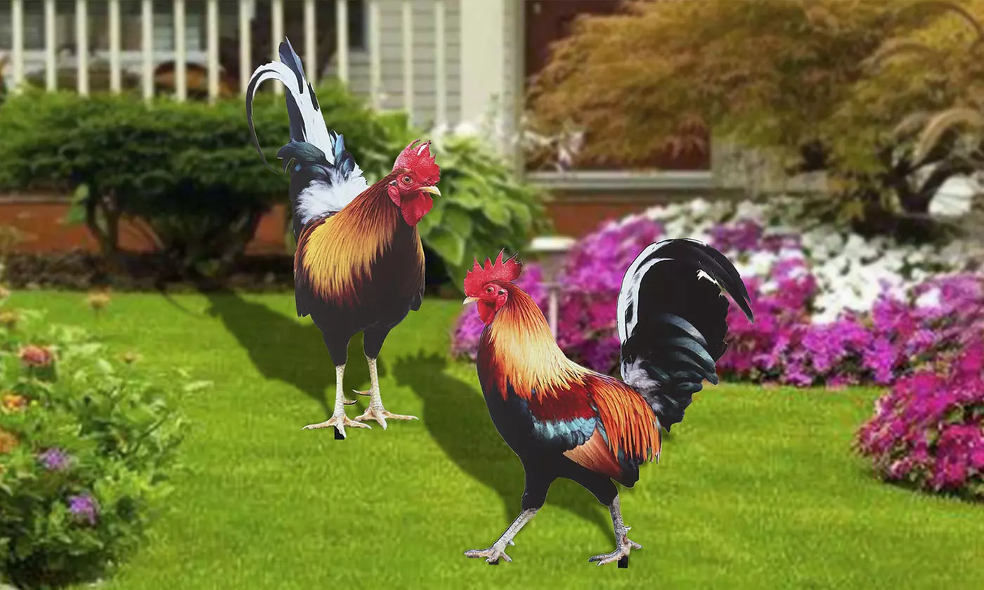 Rooster Decor Garden Statue Acrylic Chicken Yard Art Sculpture Outdoor Figurines