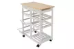Moveable Kitchen Cart with Two Drawers & Two Wine Racks & Three Baskets White - Second Medium