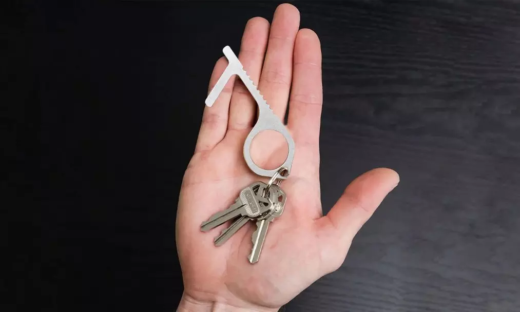 Hands-free and Contactless Hygiene Keychain Tool - Primary Image