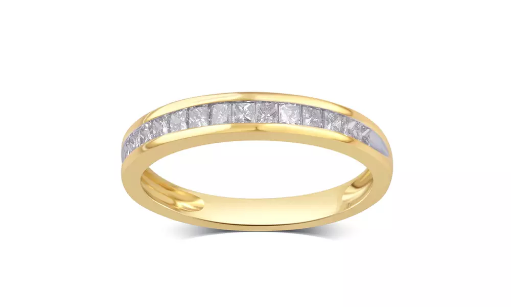 1/2 CTTW Princess Diamond Channel Band in 10K Gold by Brilliant Diamond - Primary Image