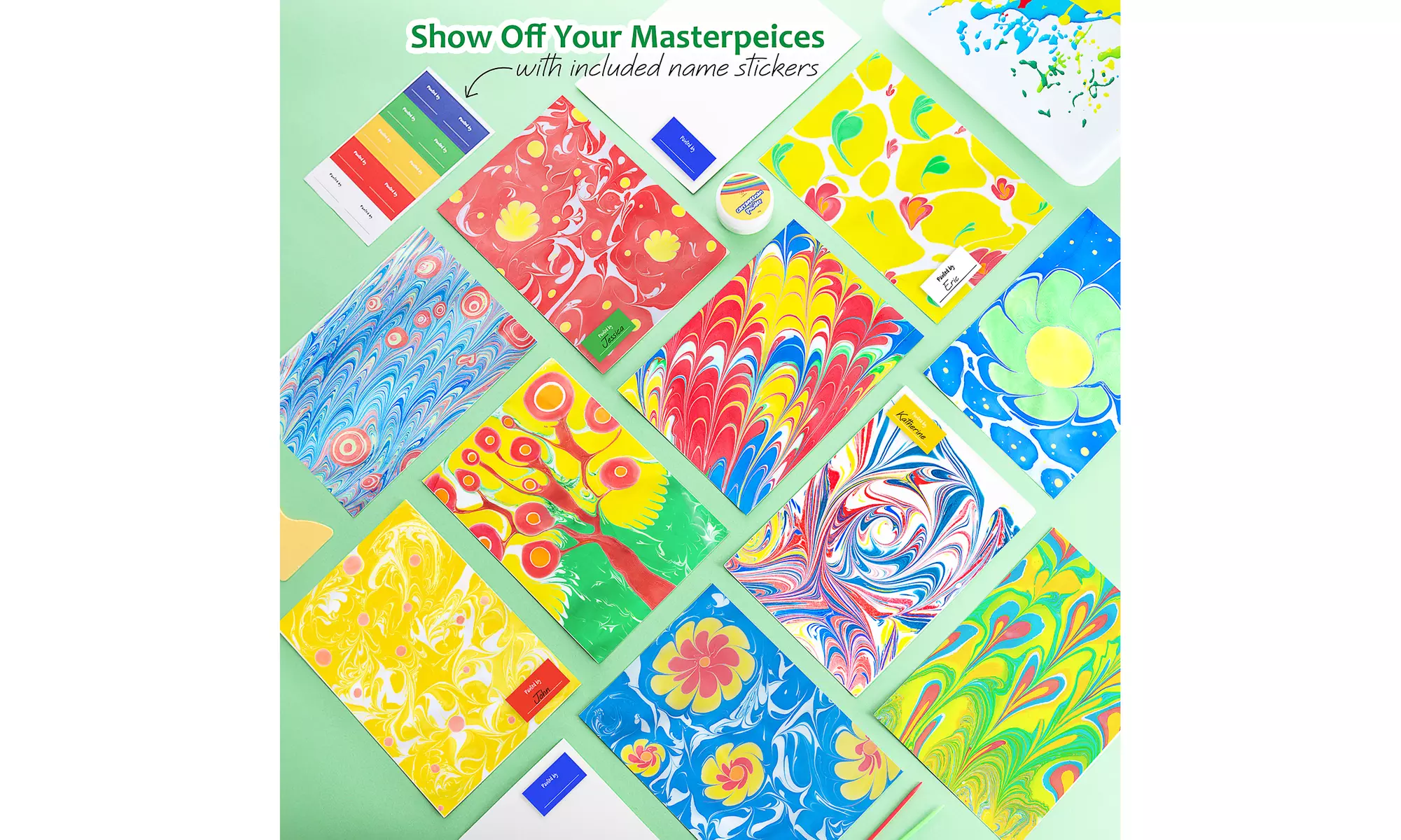 CraftBud Marbling Paint Kit for Kids - Fun Painting Set , Gift for Kids
