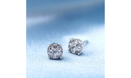 Lab Grown Diamond Stud Earrings Set In 925 Sterling Silver Certificate Included F SI2 Round 3/4 Ct Very Good Cut