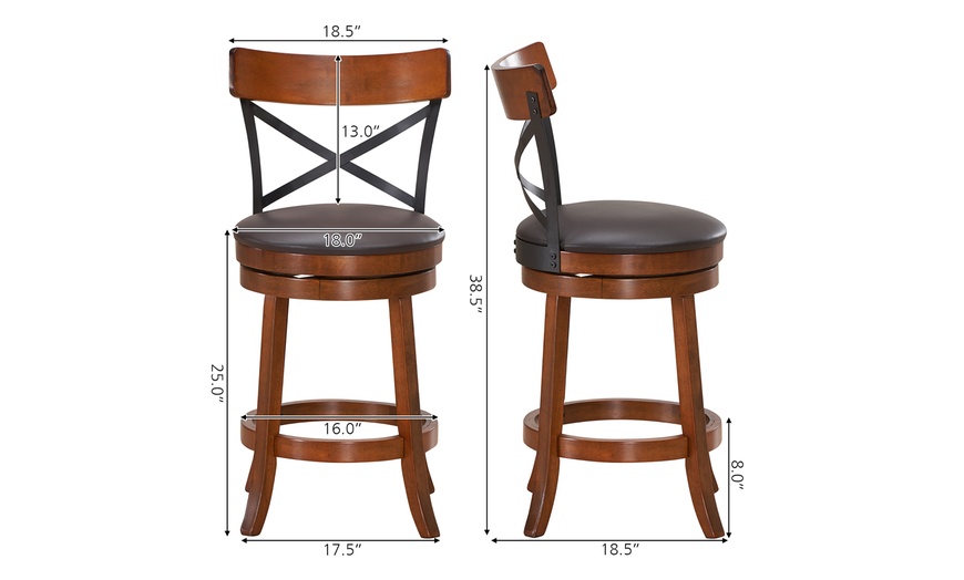 set of 4 wooden bar stools