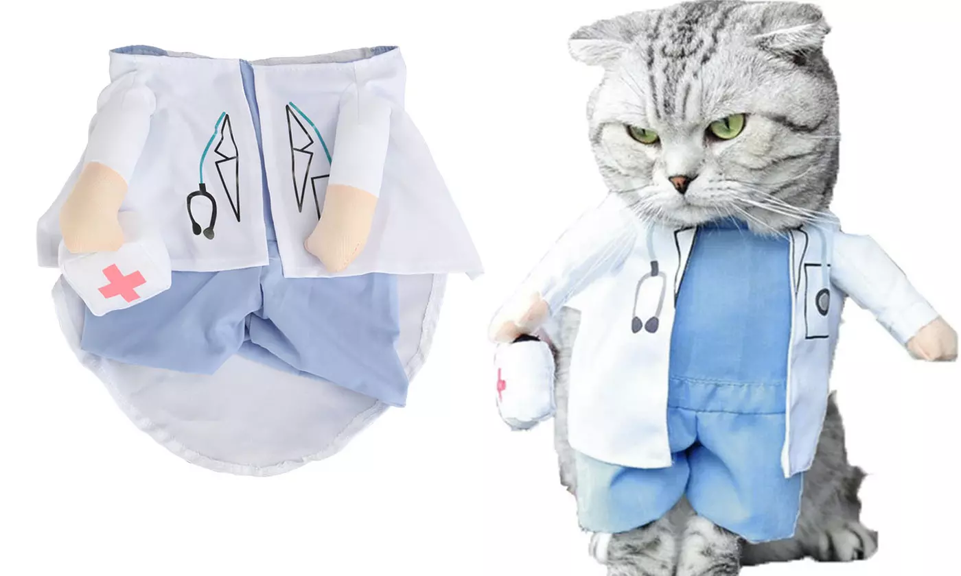 Pet Dog Cat Doctor Costume Cosplay Funny Apperal - Primary Image