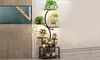 iMounTEK 8-Tier S-Shaped Metal Plant Stand with Grow Lights & Rolling Wheels