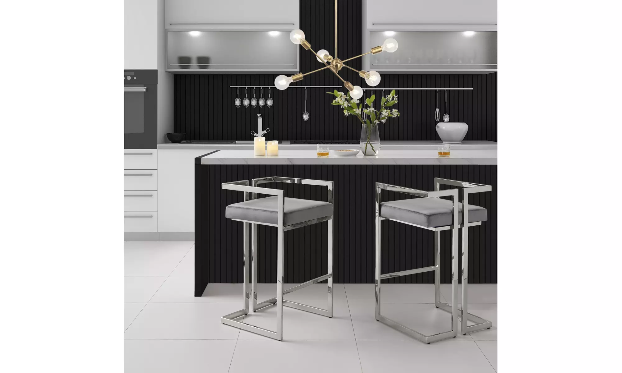 Viaan Geometric frame Bar stool/counter stool - Primary Image