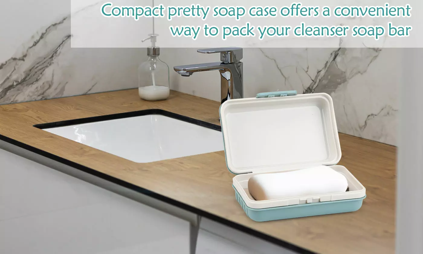 2-Pack Self Draining Bar Soap Holder Case Travel Soap Container Dishes