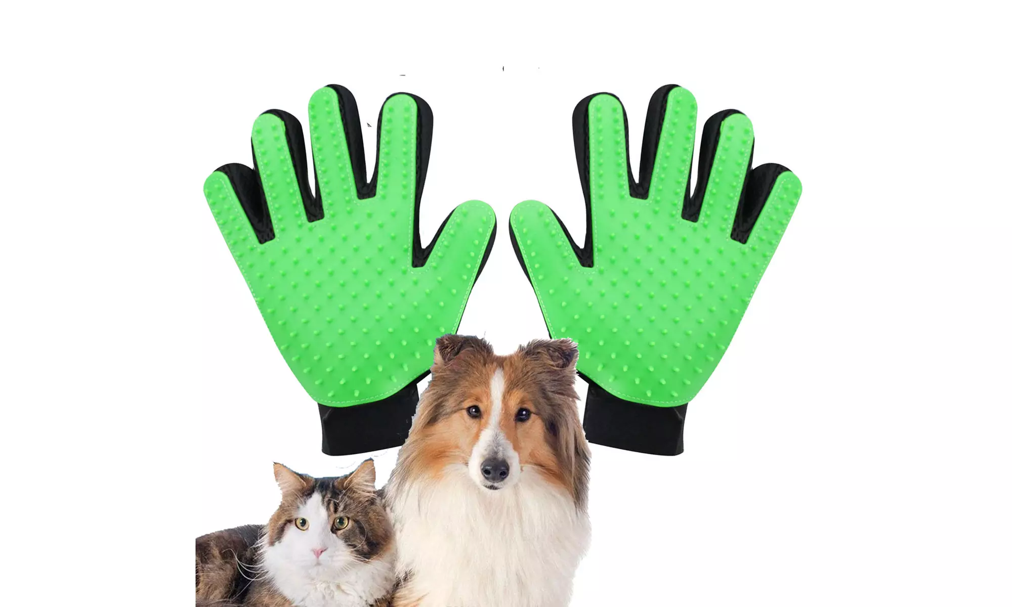 Pet Grooming Glove Brush Dog Cat Fur Hair Removal Mitt Massage