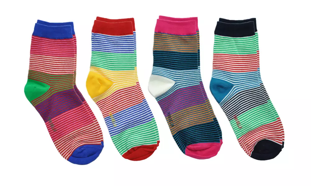 Angelina Cotton Blend Crew Socks (4-Pairs)